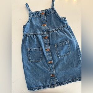Denim Button-Front Kids Dress 3T